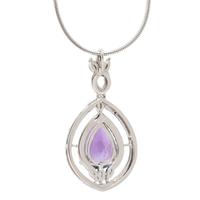 TANZANITE AND DIAMOND PENDANT NECKLACE