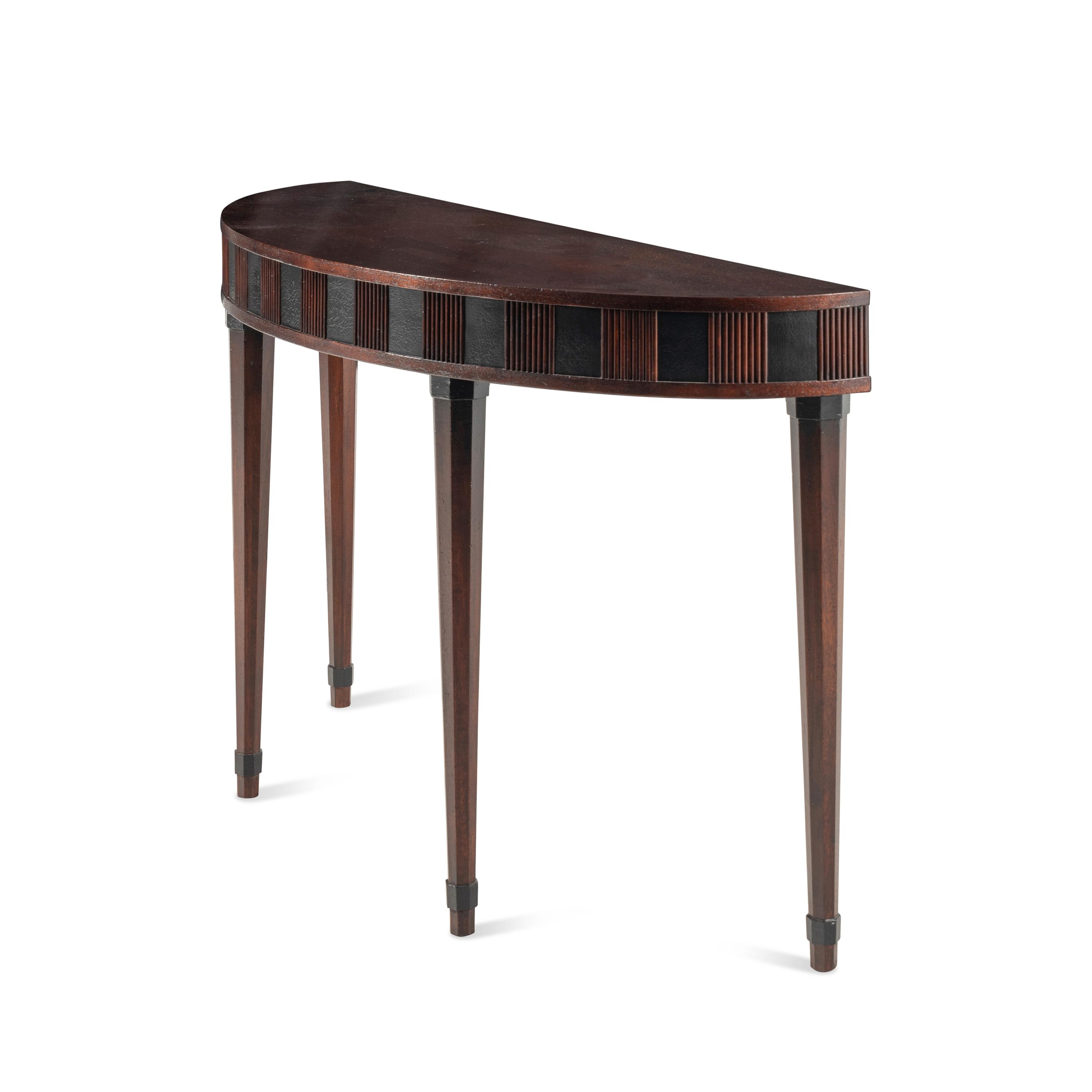 A Georgian Style Mahogany Demilune Table