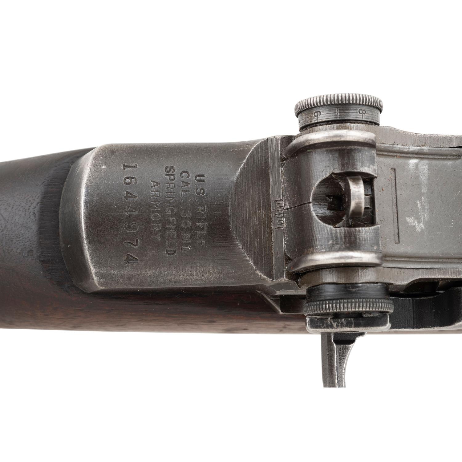 **World War II 1943 Springfield M1 Garand Rifle with Original Barrel, Uncut Operating Rod, Locking Bar Sights