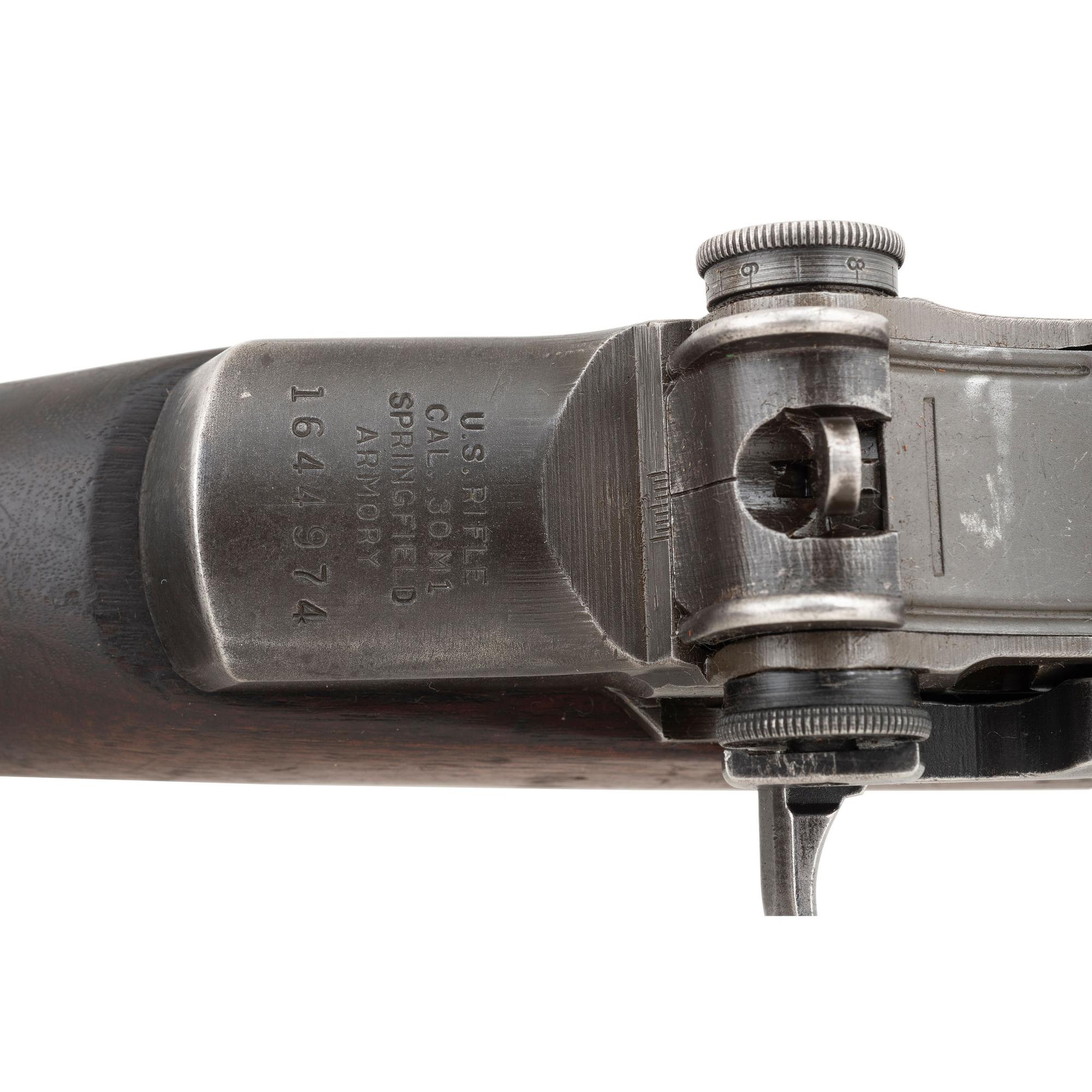 **World War II 1943 Springfield M1 Garand Rifle with Original Barrel, Uncut Operating Rod, Locking Bar Sights