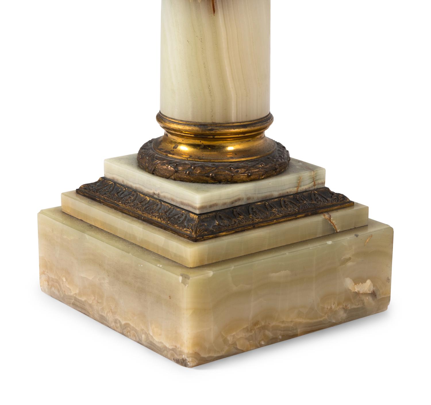 A Gilt Bronze Mounted Onyx Pedestal