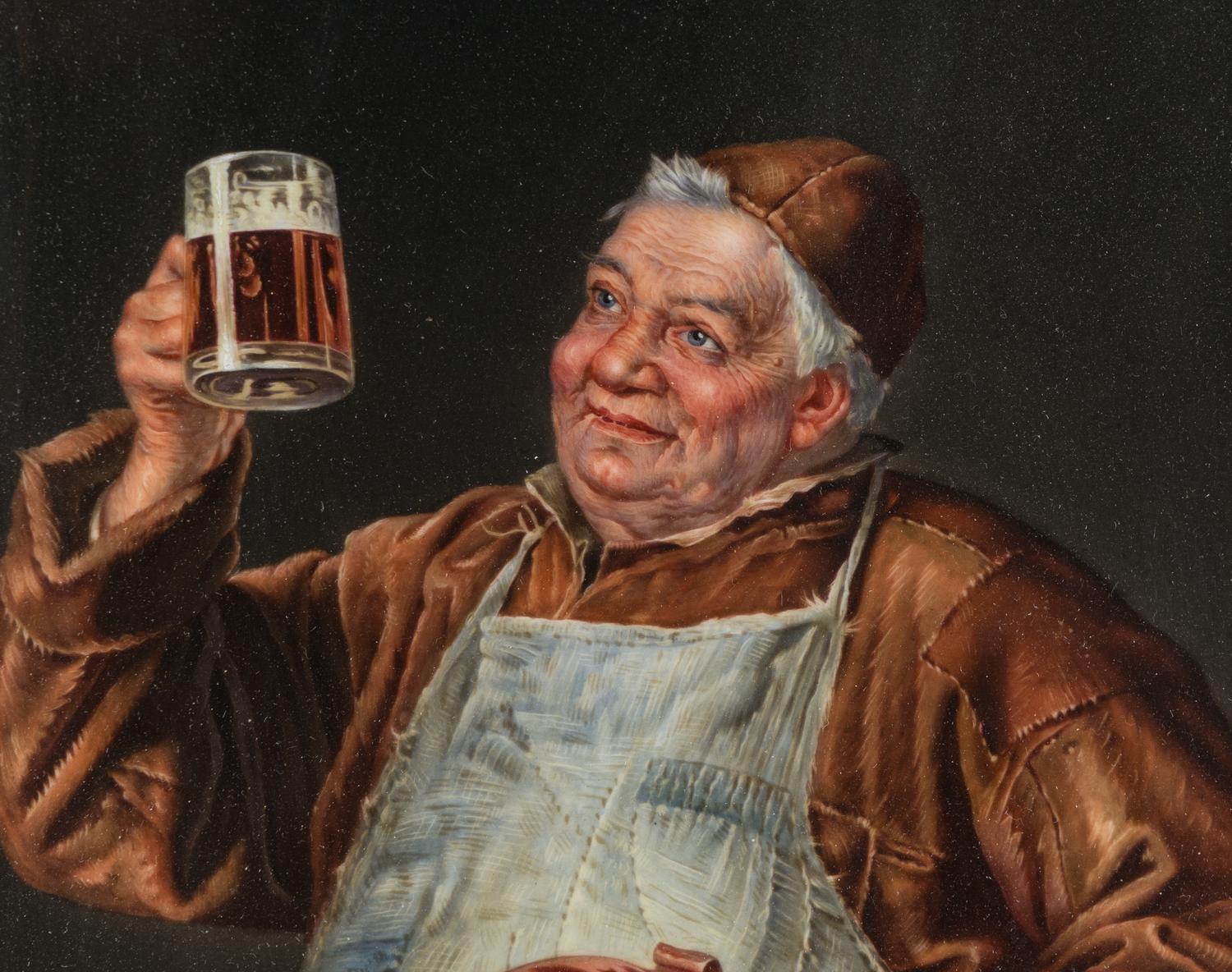 A Berlin (K.P.M.) Porcelain Plaque After Eduard von Grützner
