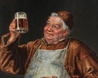 A Berlin (K.P.M.) Porcelain Plaque After Eduard von Grützner