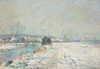 Albert Lebourg (French, 1849-1928) — Les bord de L'Iton à Hondouville, Effet de Neige, 1901