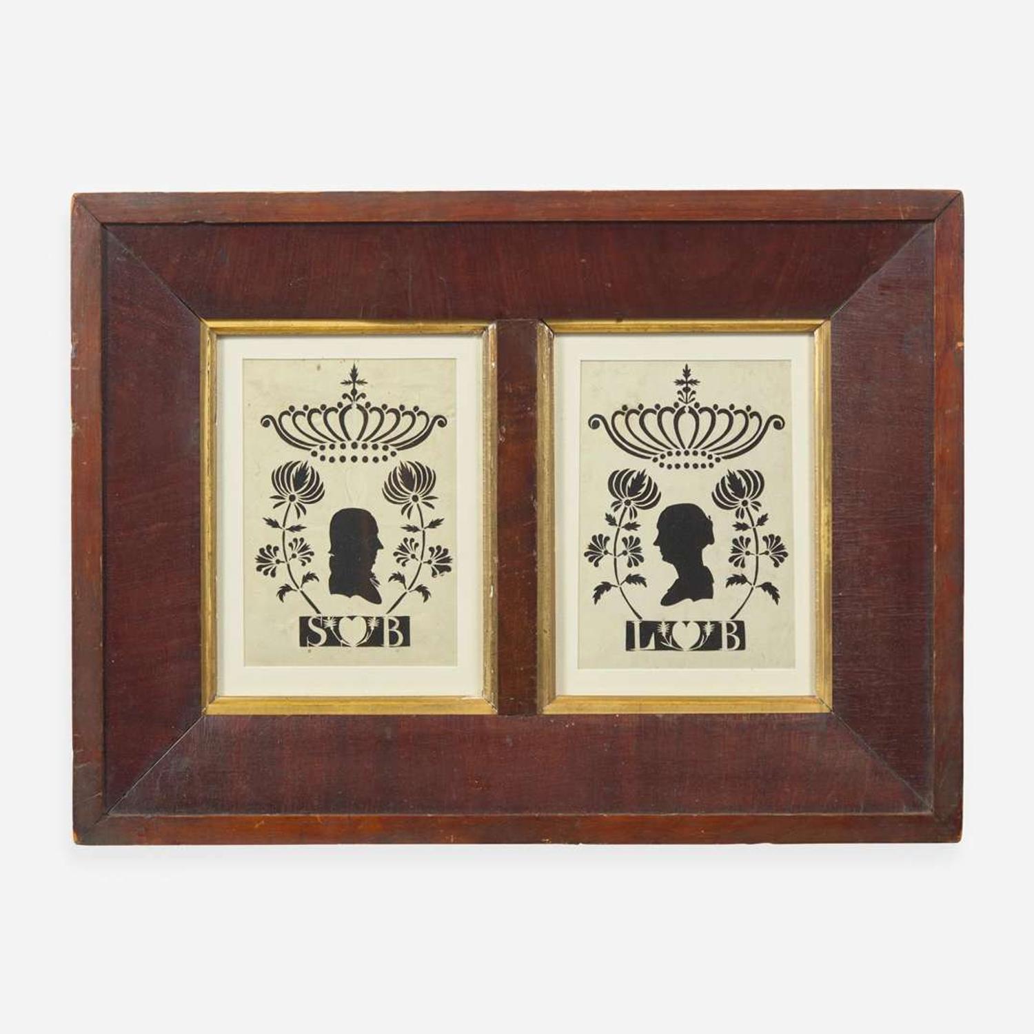 A group of six silhouetted portraits first half 19th century