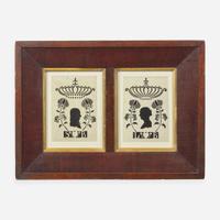 A group of six silhouetted portraits first half 19th century