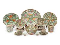 A Rose Medallion Porcelain Partial Dinner Service