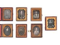 [EARLY PHOTOGRAPHY]. 17 ninth plate daguerreotypes of female subjects and 3 ninth plate ambrotypes.