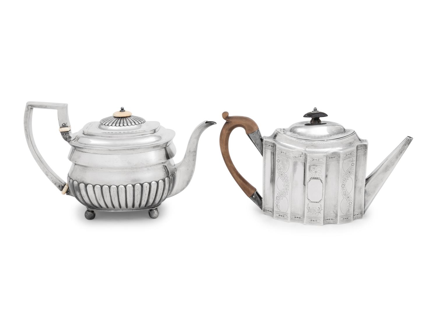 Two George III Silver Teapots