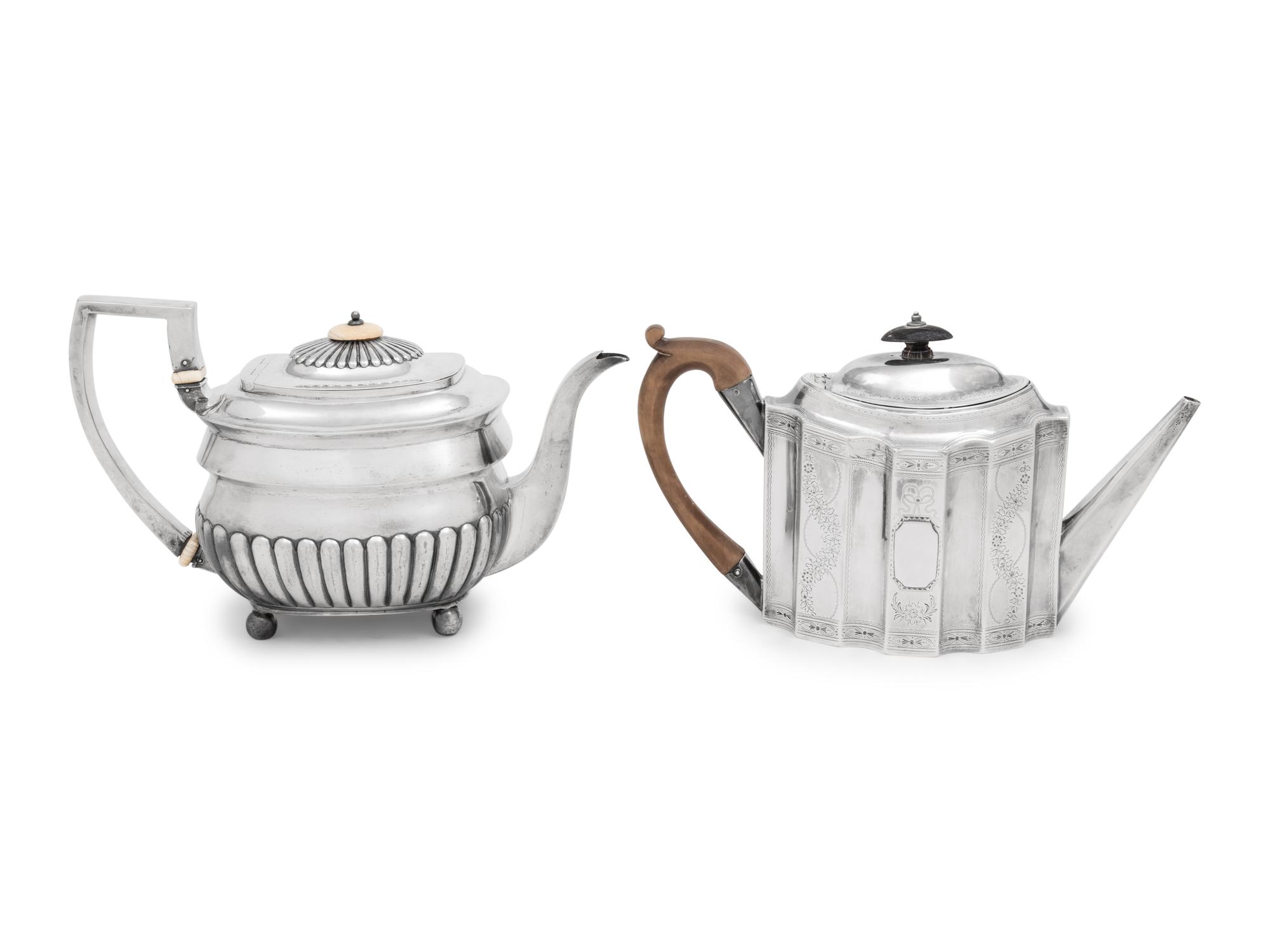Two George III Silver Teapots