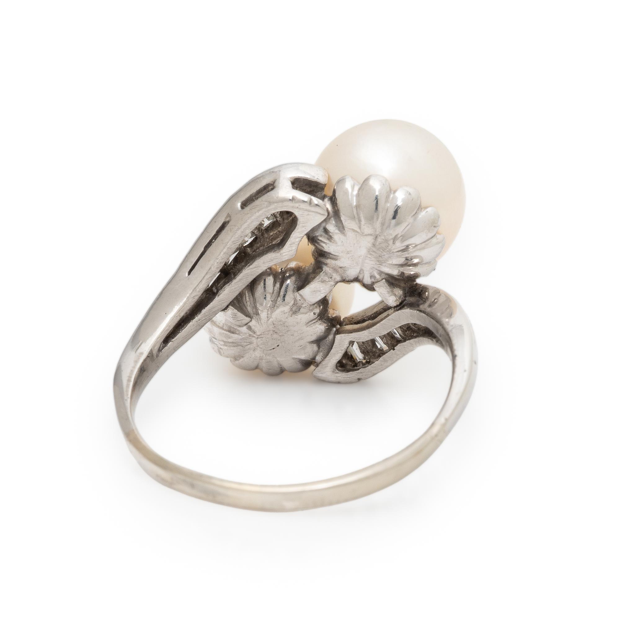 Cultured Pearl and Diamond Ring
