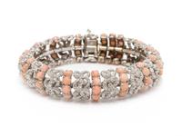 POMELLATO, WHITE GOLD AND ANGEL SKIN CORAL BRACELET
