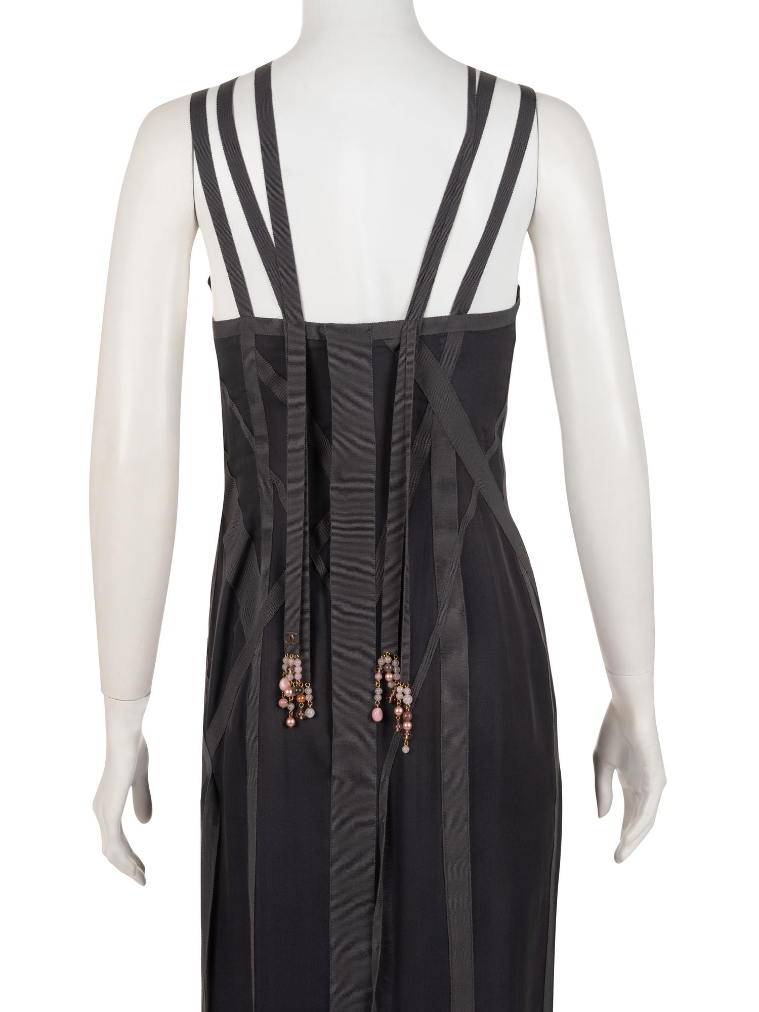 Chanel Silk Chiffon and Ribbon Evening Dress, Fall 2002