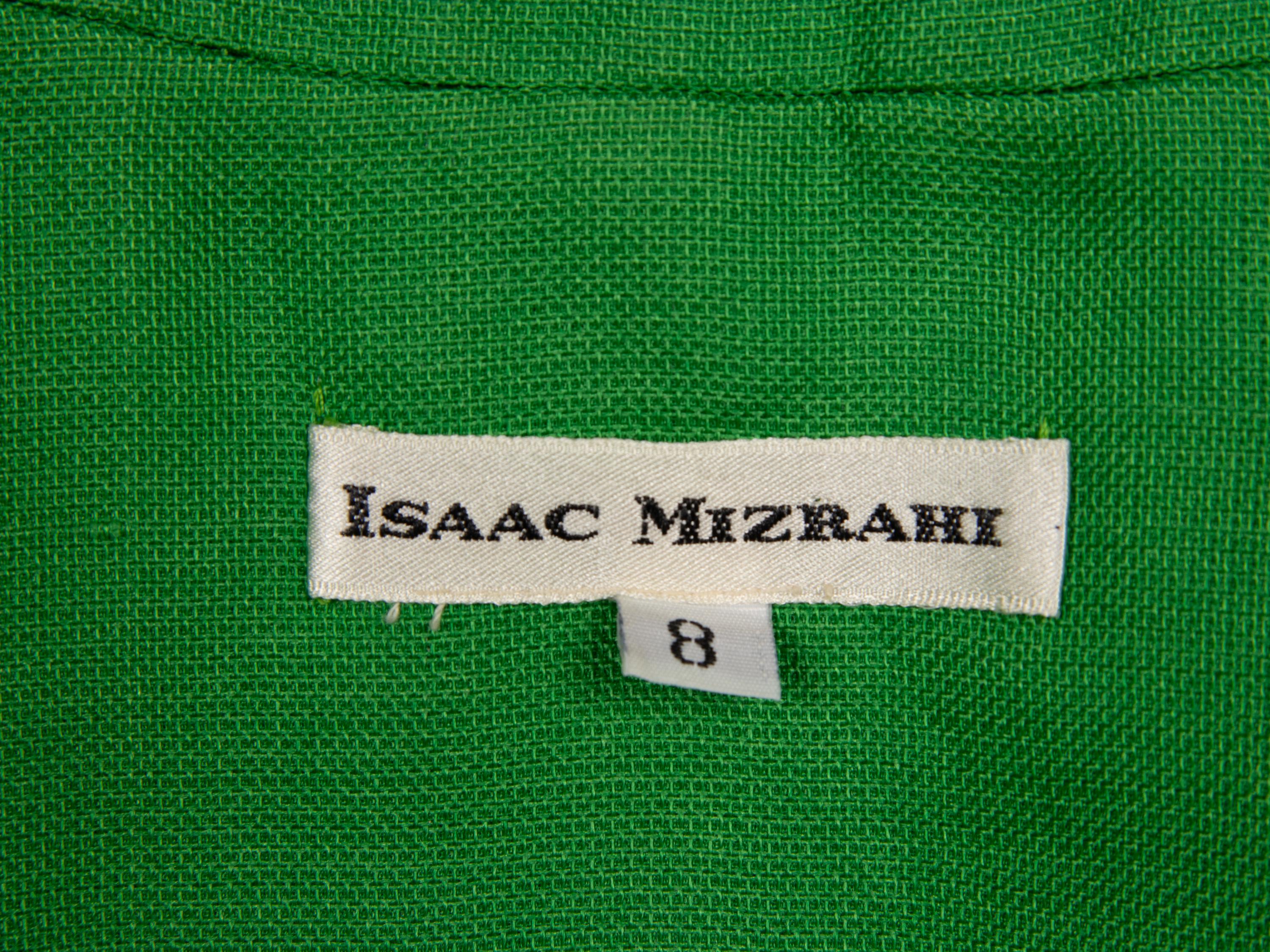 Isaac Mizrahi, Green Ruffle Cuff Jacket