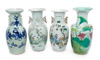 Four Chinese Porcelain Vases Height of tallest 17 1/2 inches. — LATE 19TH-20TH CENTURY