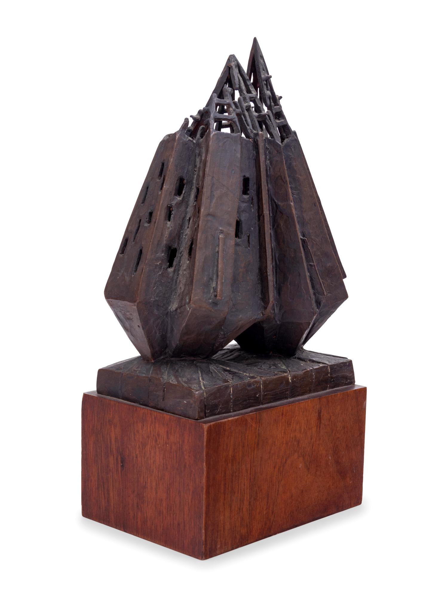 A Brutalist Bronze Sculpture