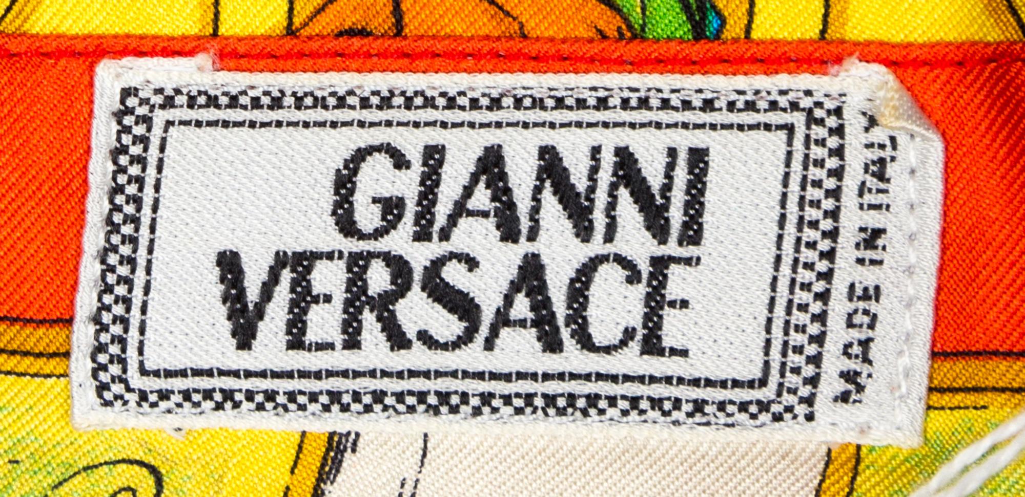 A Gianni Versace Silk Atelier Print Shirt, Size 50.