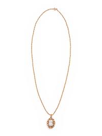 YELLOW GOLD, BAROQUE PEARL AND DIAMOND PENDANT/NECKLACE