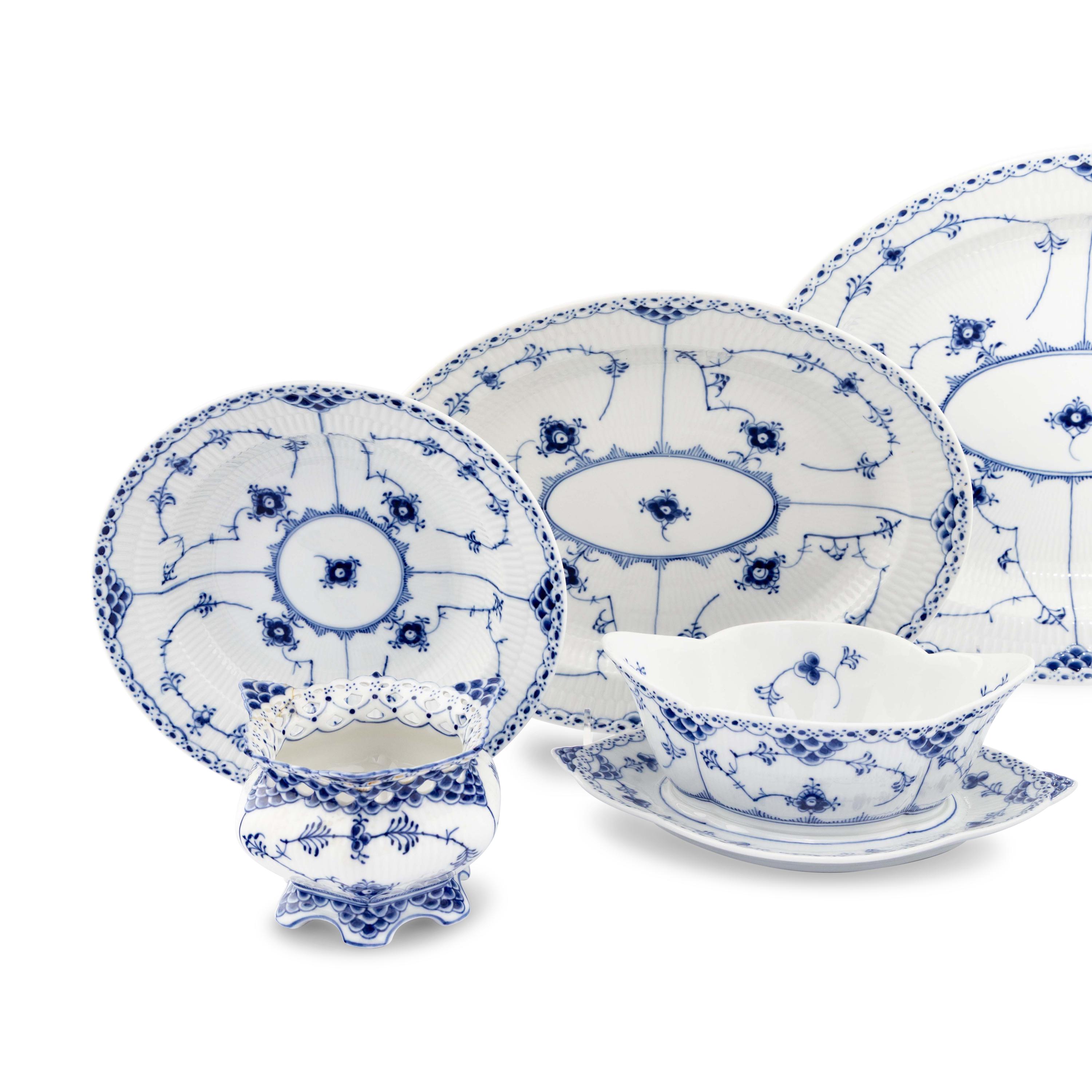 A Royal Copenhagen Blue Fluted Porcelain Dinner Service