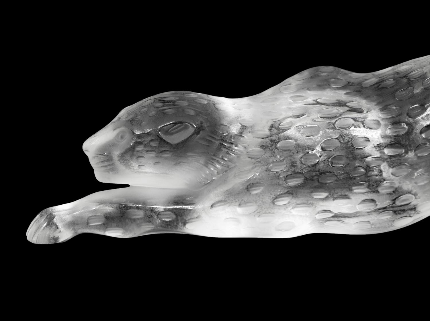 A Pair of Lalique Zelia Panther Sculptures