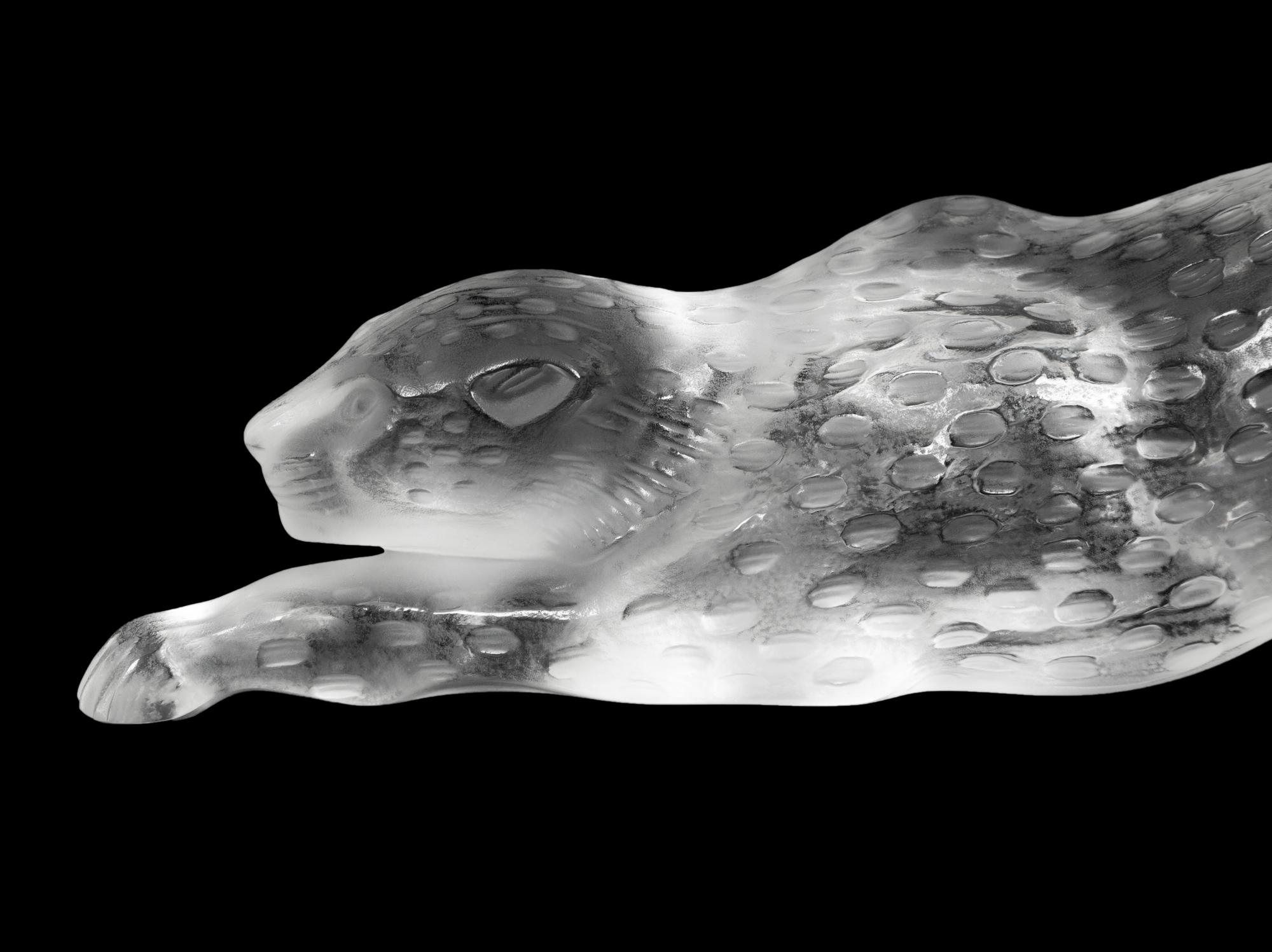 A Pair of Lalique Zelia Panther Sculptures