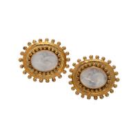 ELIZABETH LOCKE, YELLOW GOLD AND INTAGLIO EARCLIPS