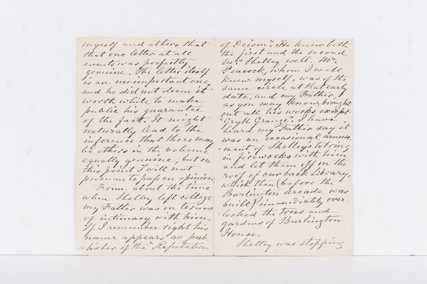 SHELLEY, Percy Bysshe (1792-1822). Letters of Percy Bysshe Shelley . London: Edward Moxon, 1852.