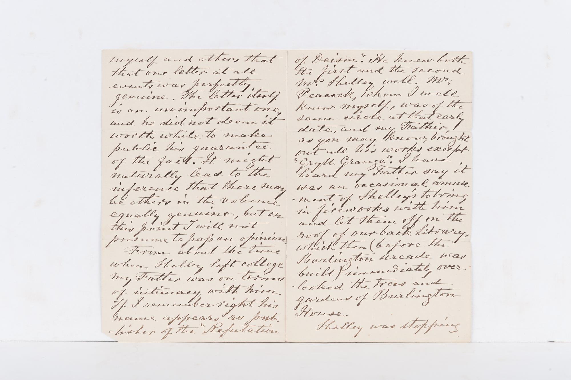 SHELLEY, Percy Bysshe (1792-1822). Letters of Percy Bysshe Shelley . London: Edward Moxon, 1852.