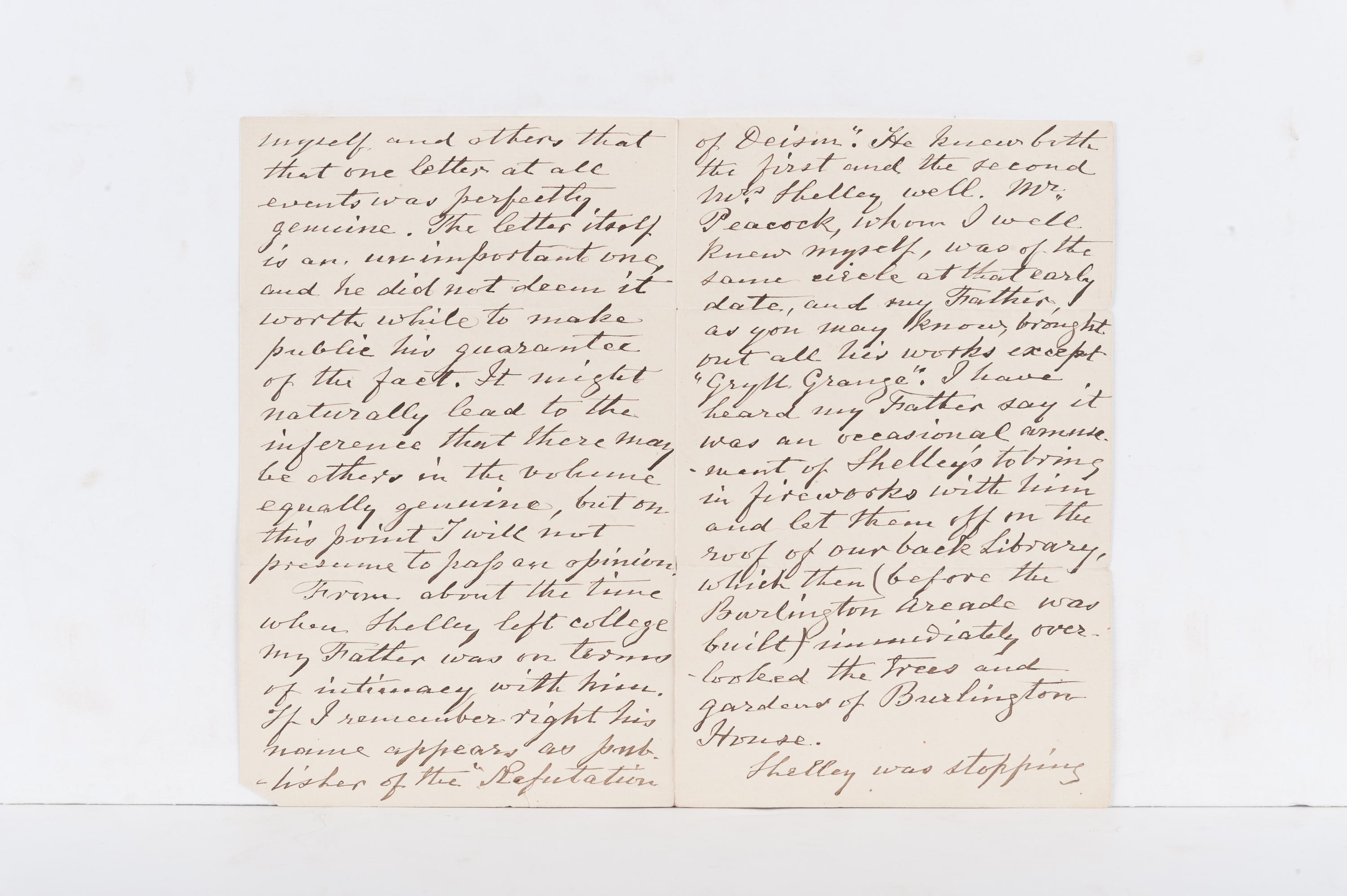 SHELLEY, Percy Bysshe (1792-1822). Letters of Percy Bysshe Shelley . London: Edward Moxon, 1852.