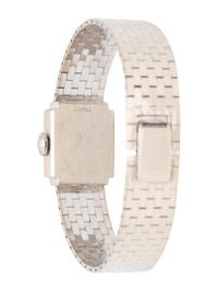 HAMILTON, 14K WHITE GOLD, ONYX AND DIAMOND WRISTWATCH