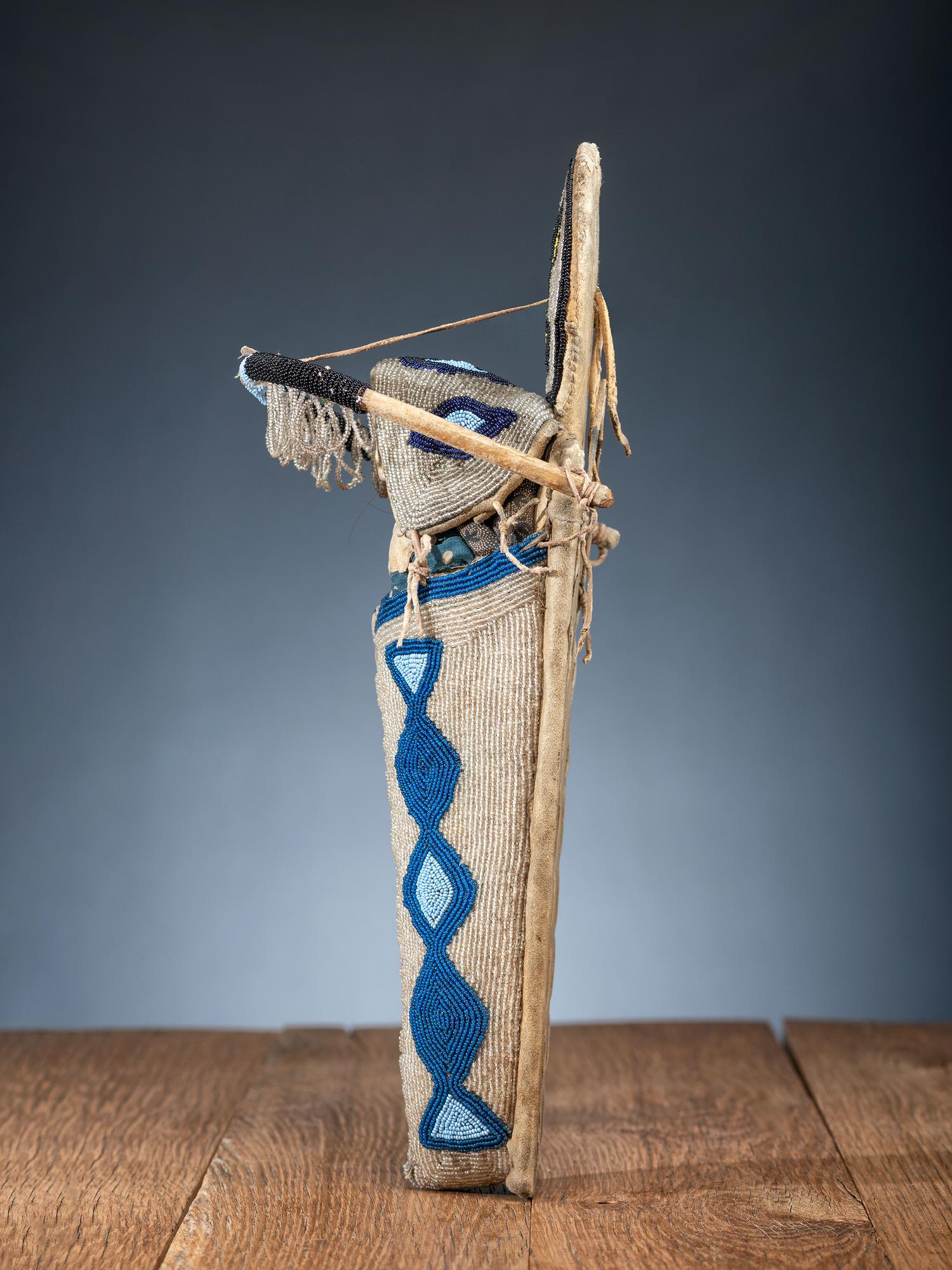 Umatilla Beaded Toy Cradle, with Doll