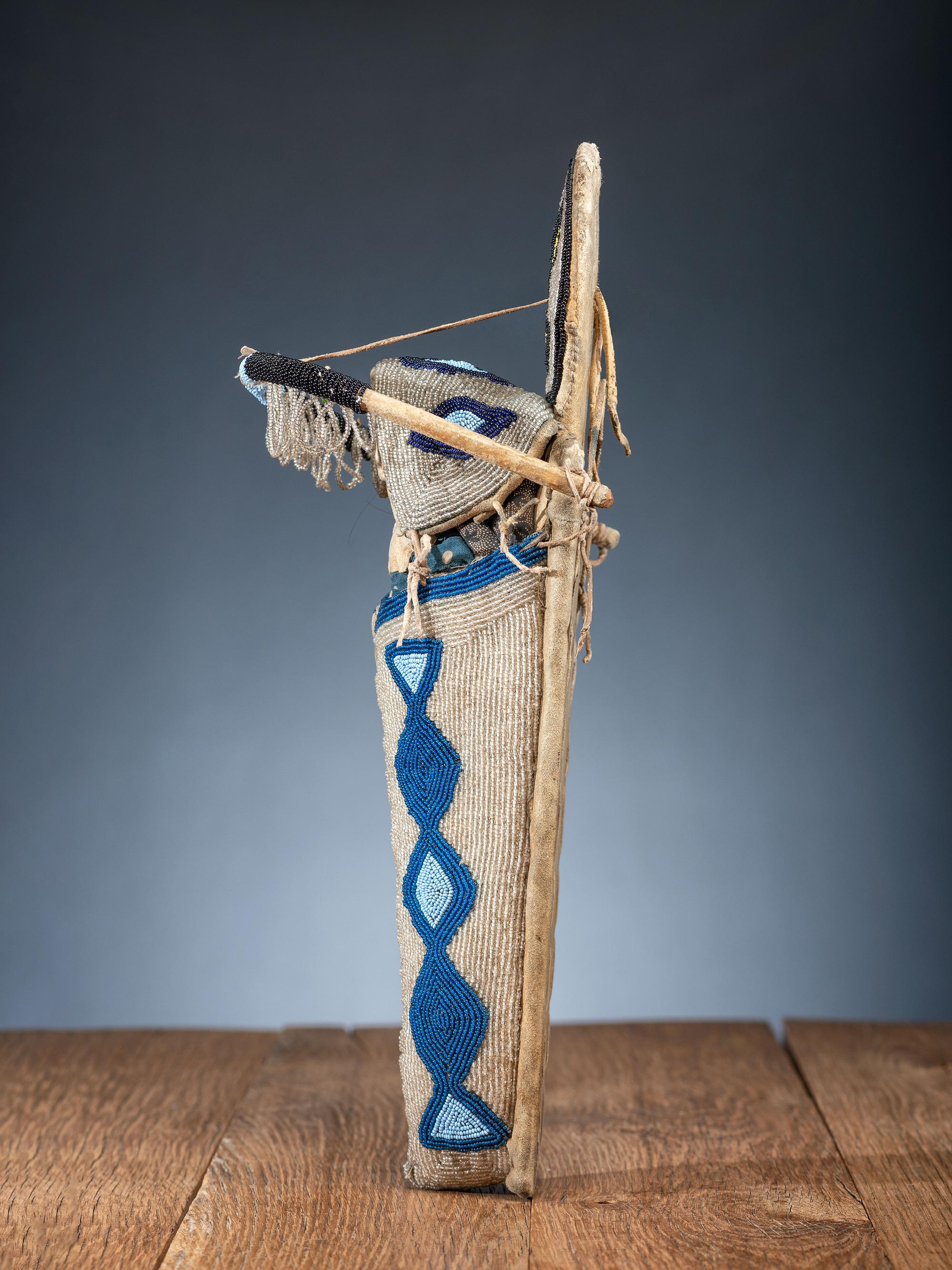 Umatilla Beaded Toy Cradle, with Doll