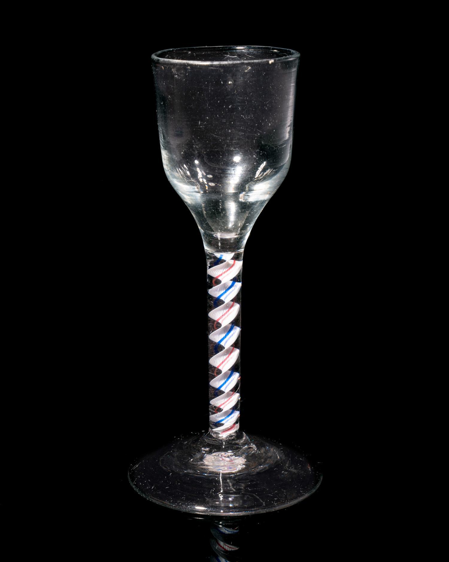 A Red and Blue Color Twist Wine Glass