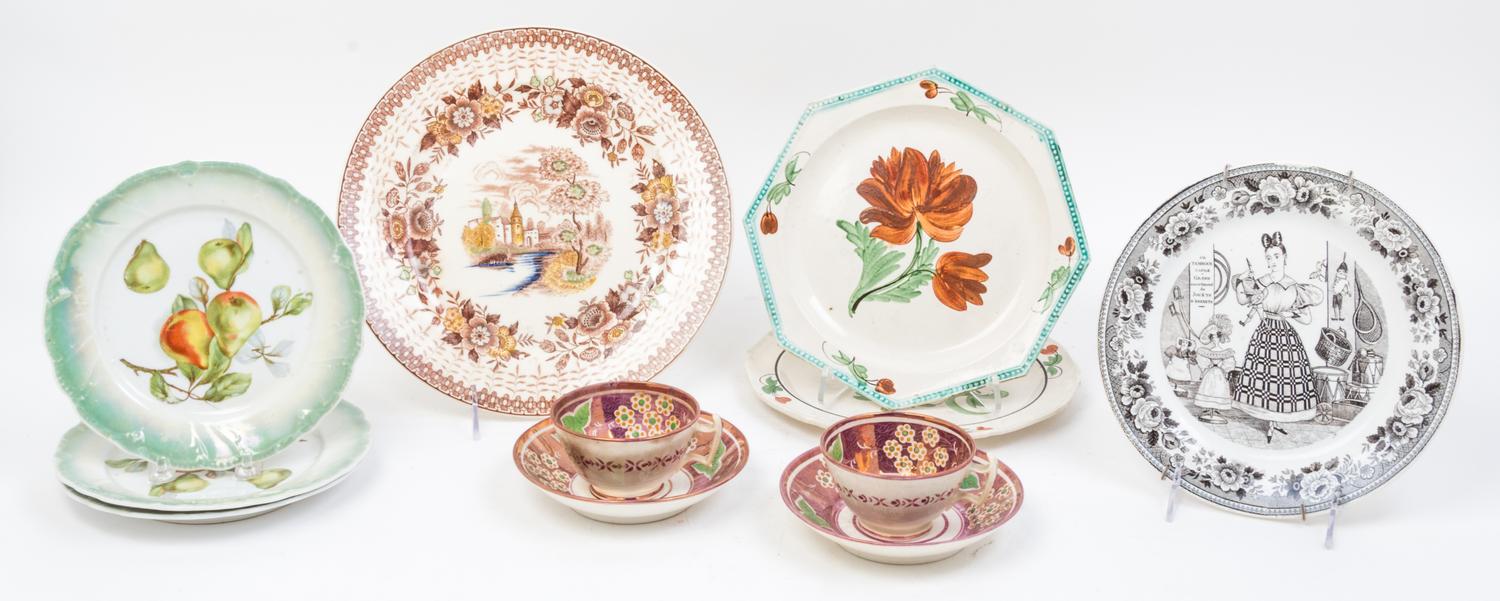 A Collection of Porcelain Table Articles Diameter of widest 10 1/2 inches.