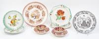 A Collection of Porcelain Table Articles Diameter of widest 10 1/2 inches.