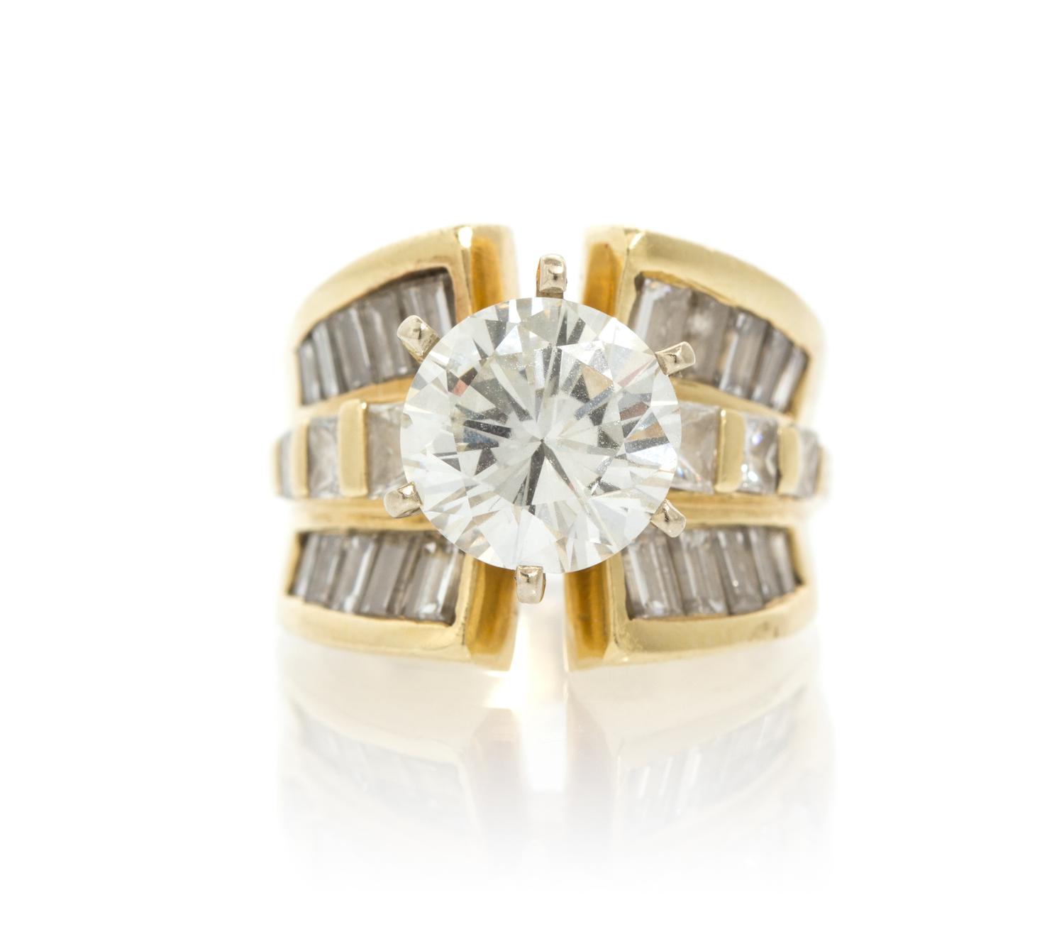 A 3.17 Carat Round Brilliant Cut Diamond,