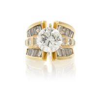 A 3.17 Carat Round Brilliant Cut Diamond,