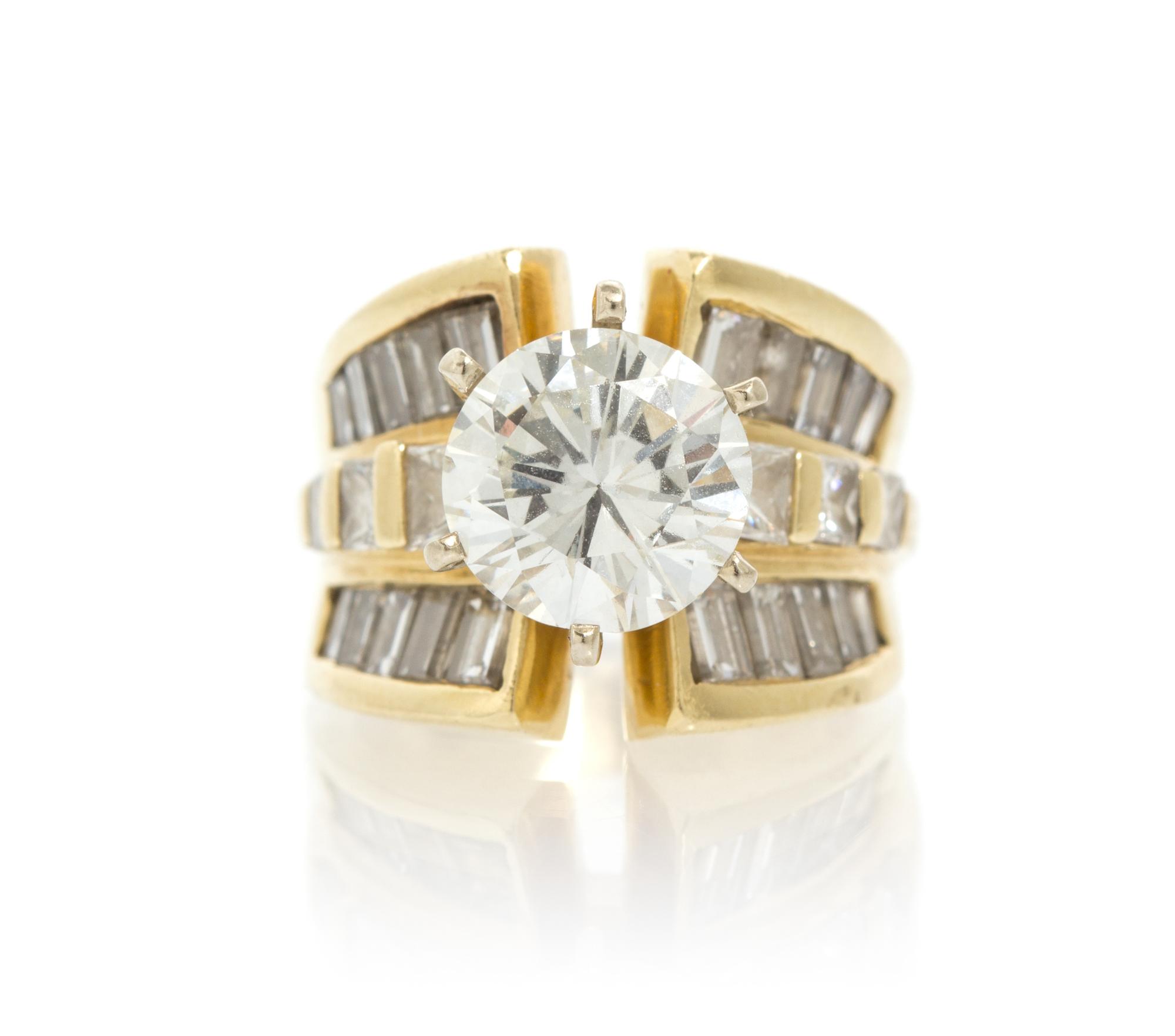 A 3.17 Carat Round Brilliant Cut Diamond,