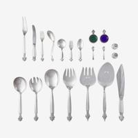 Johan Rohde (Danish, 1856-1935) An Expanded Sterling Flatware Service for Twenty-Four in the "Acanthus" Pattern, Georg Jensen, Denmark, designed 1917, the present lot late 20th century