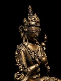 A Tibetan Gilt Bronze Seated Figure of Maitreya