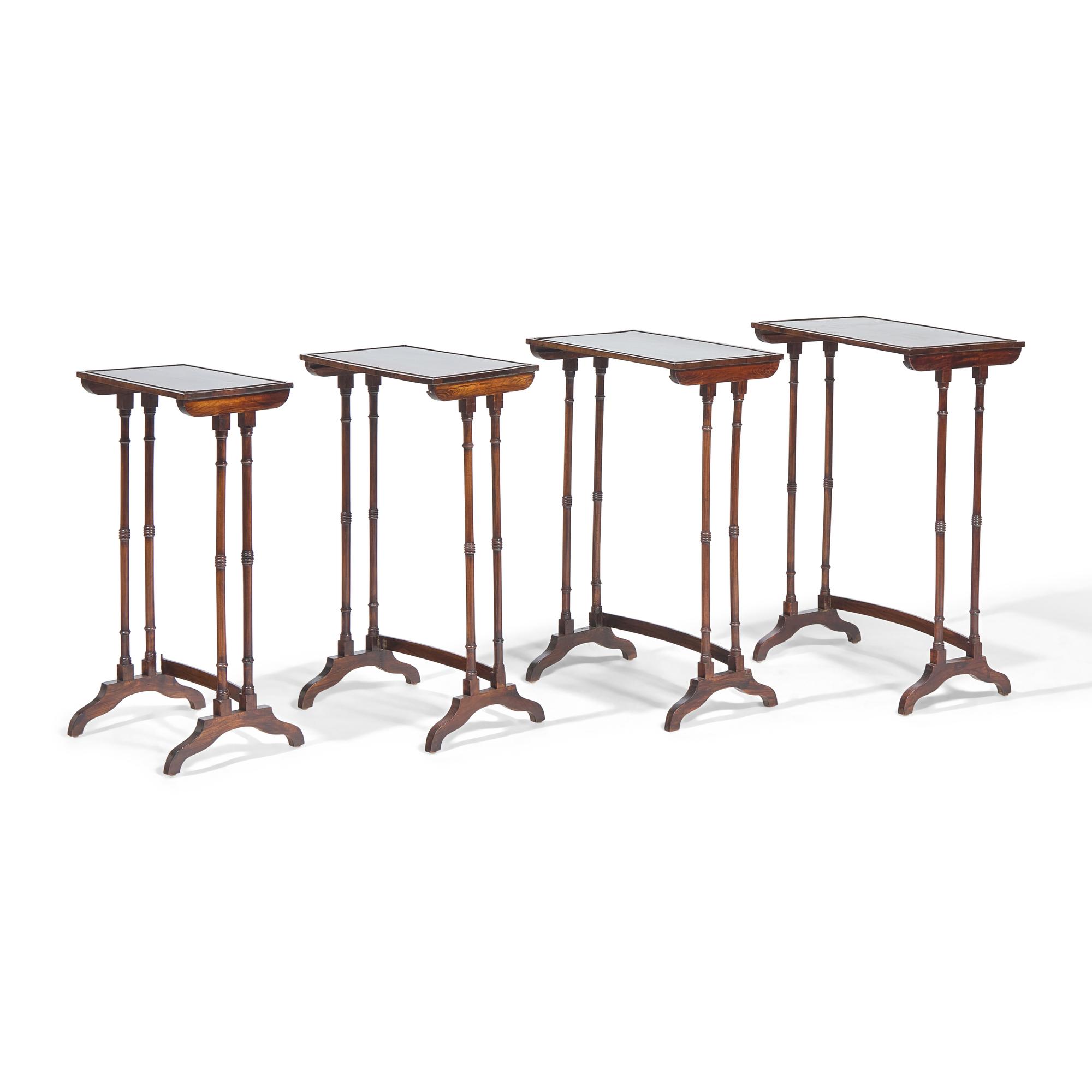 A Set of Regency Rosewood Quartetto Nesting Tables