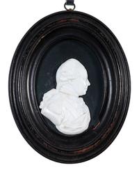 Two English White Paste Silhouette Bust Portraits of a Lady and a Gentleman