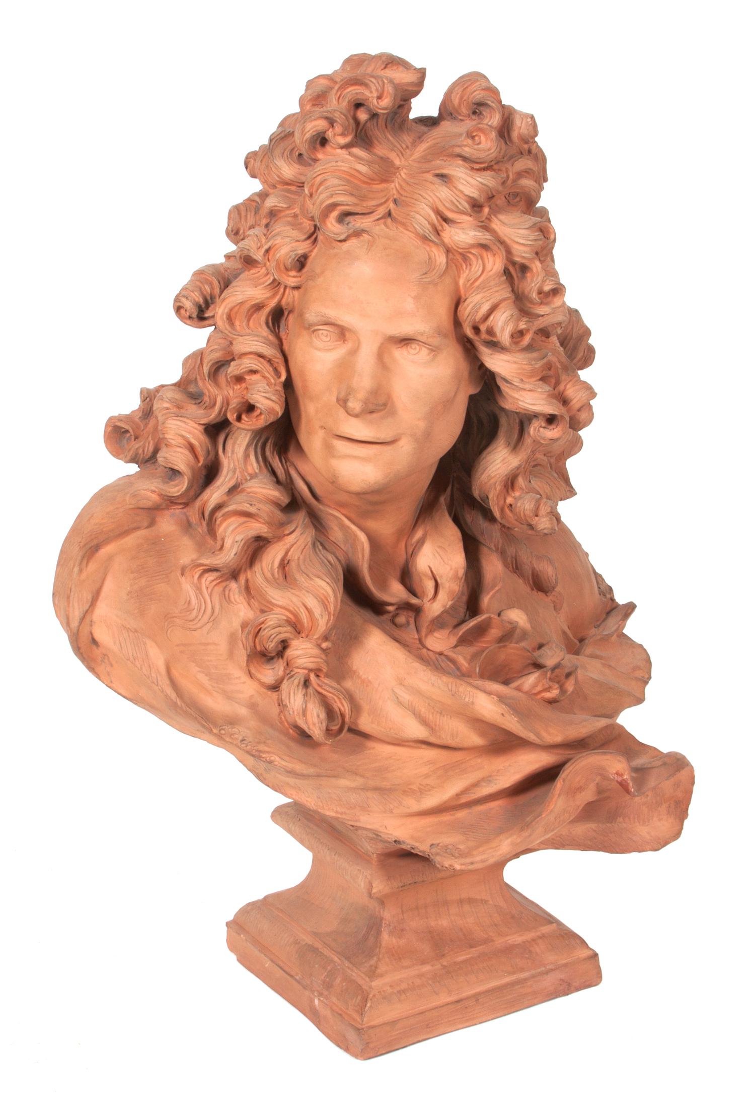 A Plaster Bust of a Man Height 28 inches.