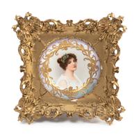 A Vienna Porcelain Cabinet Plate in a Giltwood Frame