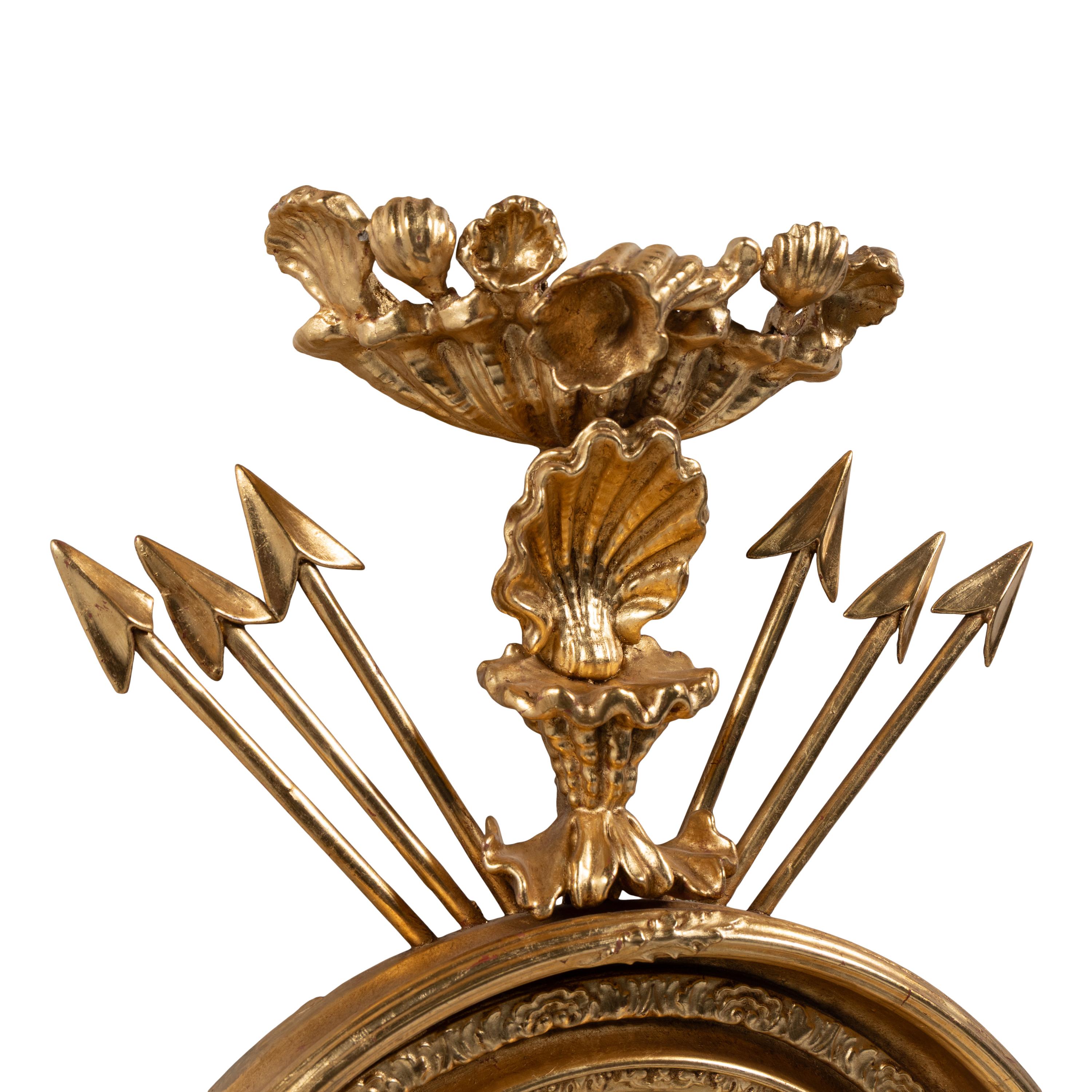 A Regency Giltwood Convex Girandole Mirror