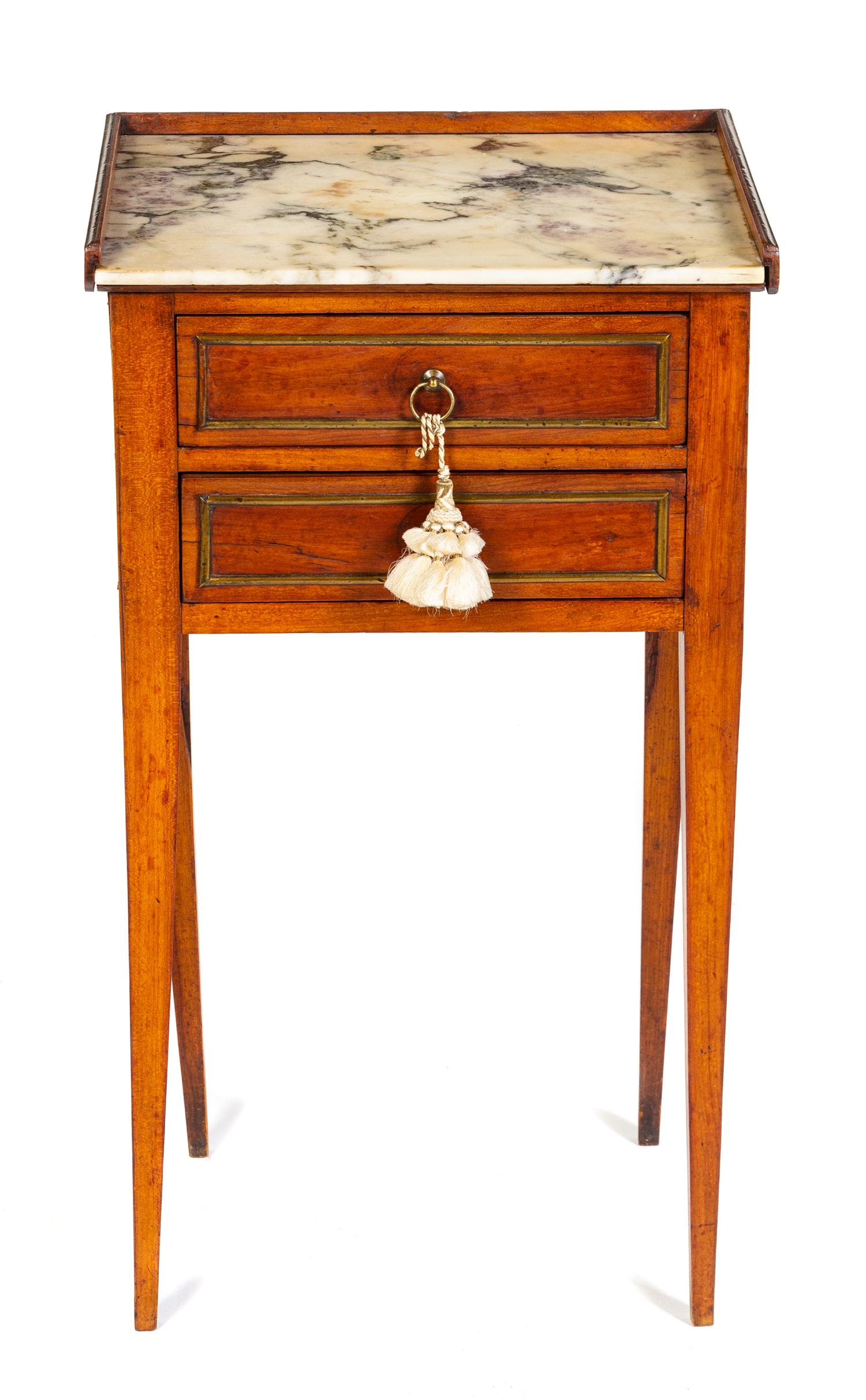 A Louis XVI Transitional Style Side Table Height 28 x width 16 x depth 12 1/4 inches. — 19TH CENTURY