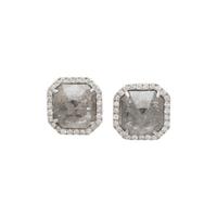 GRAY DIAMOND AND DIAMOND STUD EARRINGS