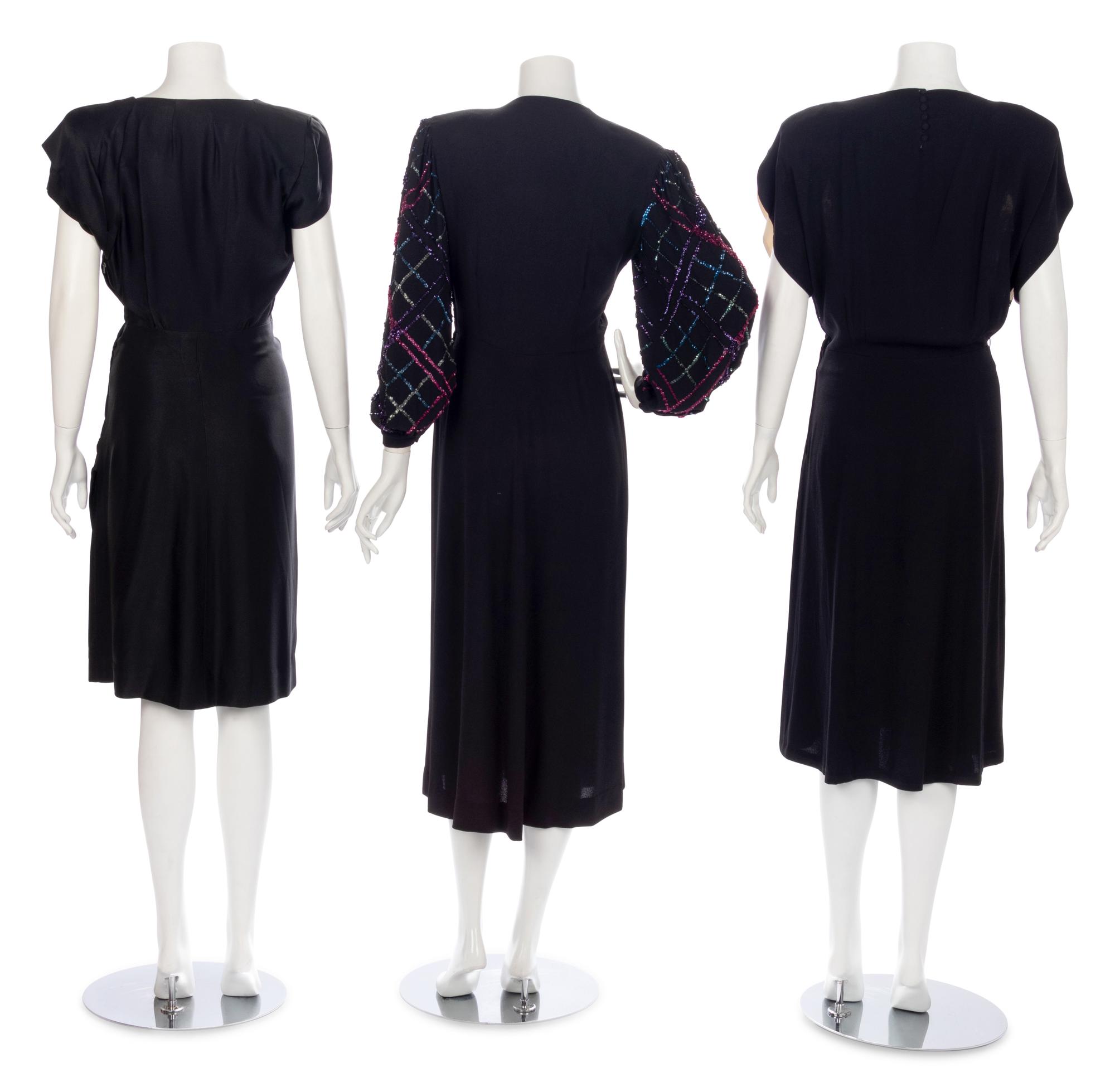 Three Sequined Dresses, 1940s