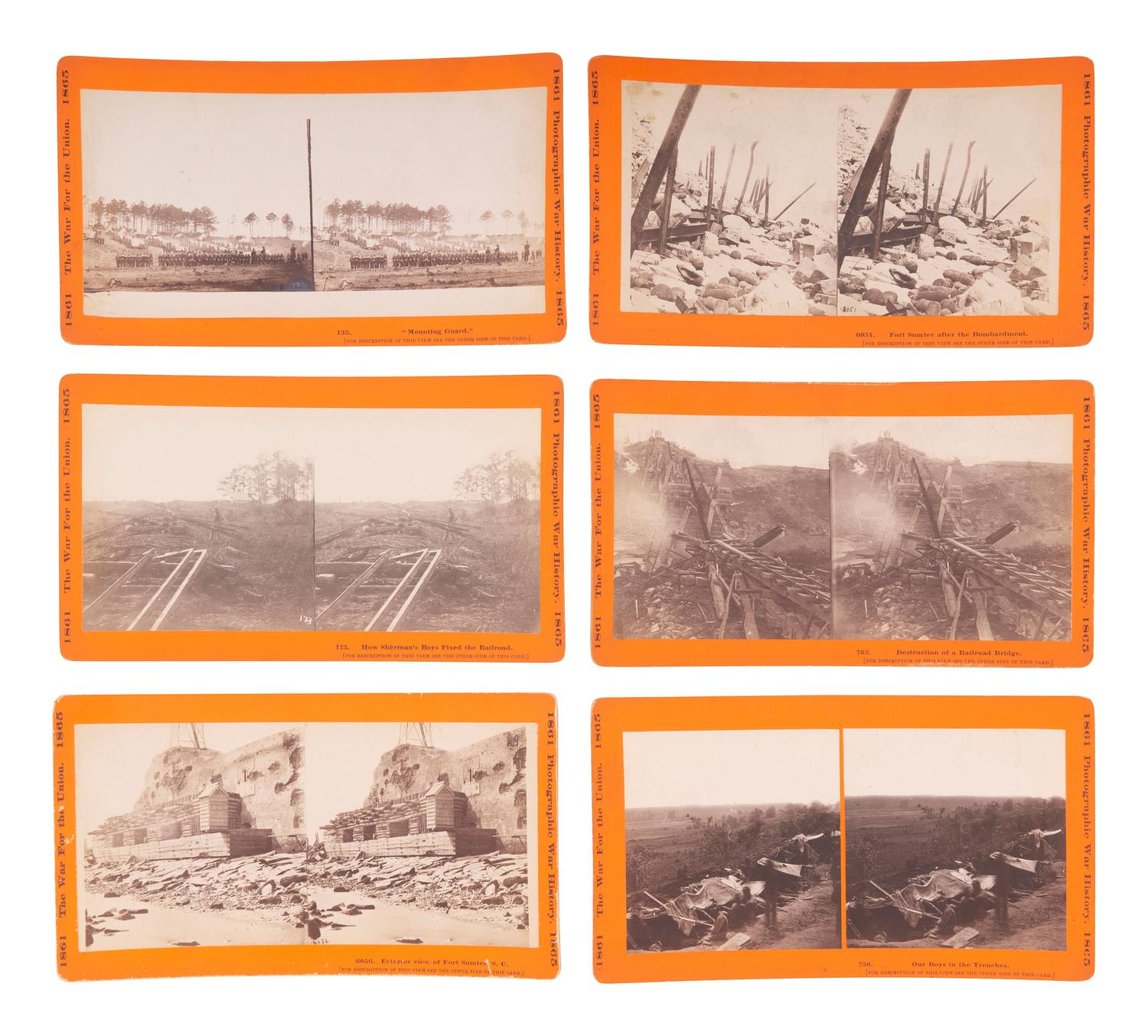 [CIVIL WAR]. A group of 23 stereoviews featuring significant locations and events throughout the war. Hartford, CT: Taylor & Huntington, ca 1890s.