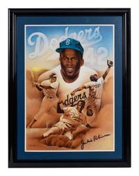 A Group of Seven Artworks Depicting Baseball Players Formerly Displayed at Mike Ditka’s Restaurant